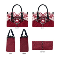 Personalised Cook Islands Mangaia Leather Bag Map With Kuki Airani Manta Ray Tattoo