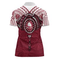 Personalised Cook Islands Mangaia Women Polo Shirt Map With Kuki Airani Manta Ray Tattoo