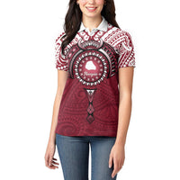 Personalised Cook Islands Mangaia Women Polo Shirt Map With Kuki Airani Manta Ray Tattoo