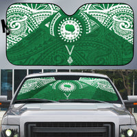 Personalised Cook Islands Rarotonga Auto Sun Shade Map With Kuki Airani Manta Ray Tattoo