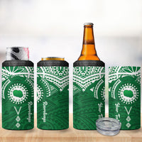 Personalised Cook Islands Rarotonga 4 in 1 Can Cooler Tumbler Map With Kuki Airani Manta Ray Tattoo