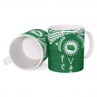Personalised Cook Islands Rarotonga Ceramic Mug Map With Kuki Airani Manta Ray Tattoo