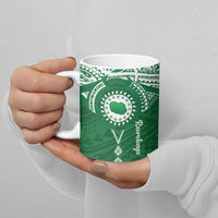 Personalised Cook Islands Rarotonga Ceramic Mug Map With Kuki Airani Manta Ray Tattoo