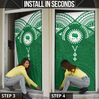 Personalised Cook Islands Rarotonga Door Cover Map With Kuki Airani Manta Ray Tattoo