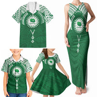 Personalised Cook Islands Rarotonga Family Matching Tank Maxi Dress and Hawaiian Shirt Map With Kuki Airani Manta Ray Tattoo LT14 - Polynesian Pride