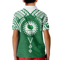 Personalised Cook Islands Rarotonga Kid Polo Shirt Map With Kuki Airani Manta Ray Tattoo