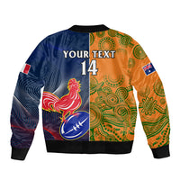 Custom France And Australia Rugby Bomber Jacket 2023 World Cup Le Bleus Wallabies Together LT14 - Polynesian Pride