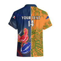 Custom France And Australia Rugby Hawaiian Shirt 2023 World Cup Le Bleus Wallabies Together LT14 - Polynesian Pride