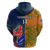 Custom France And Australia Rugby Hoodie 2023 World Cup Le Bleus Wallabies Together LT14 - Polynesian Pride