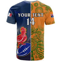 Custom France And Australia Rugby T Shirt 2023 World Cup Le Bleus Wallabies Together LT14 - Polynesian Pride