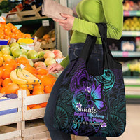 Polynesia Suicide Prevention Awareness Grocery Bag Your Life Is Worth Living For Polynesian Purple