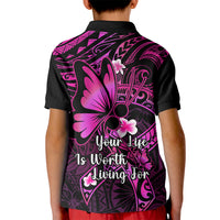 Polynesia Suicide Prevention Awareness Kid Polo Shirt Your Life Is Worth Living For Polynesian Pink Pattern LT14 - Polynesian Pride