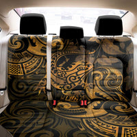 New Zealand Tuatara Back Car Seat Cover Aotearoa Maori Clematis Flowers - Gold