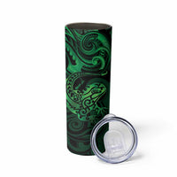 New Zealand Tuatara Skinny Tumbler Aotearoa Maori Clematis Flowers - Green