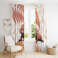 Red New Zealand Tuatara Window Curtain Aotearoa Sphenodon Punctatus Silver Fern