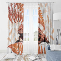 Red New Zealand Tuatara Window Curtain Aotearoa Sphenodon Punctatus Silver Fern