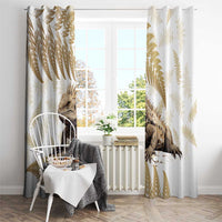 Gold New Zealand Tuatara Window Curtain Aotearoa Sphenodon Punctatus Silver Fern