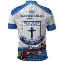 Fiji Holy Cross College Polo Shirt Happy 50th Anniversary Fijian Tagimoucia Tapa Pattern LT14 - Polynesian Pride