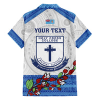 personalised-fiji-holy-cross-college-family-matching-off-shoulder-long-sleeve-dress-and-hawaiian-shirt-happy-50th-anniversary-fijian-tagimoucia-tapa-pattern