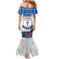 Personalised Fiji Holy Cross College Mermaid Dress Happy 50th Anniversary Fijian Tagimoucia Tapa Pattern LT14 - Polynesian Pride
