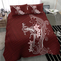 Oxblood Hawaii Bedding Set Hammerhead Shark Tattoo Curve Polynesian - Polynesian Pride