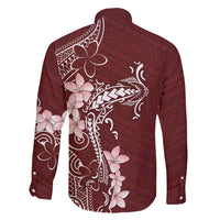 Oxblood Hawaii Family Matching Off Shoulder Short Dress and Hawaiian Shirt Hammerhead Shark Tattoo Curve Polynesian - Polynesian Pride