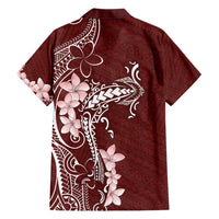 Oxblood Hawaii Hawaiian Shirt Hammerhead Shark Tattoo Curve Polynesian - Polynesian Pride