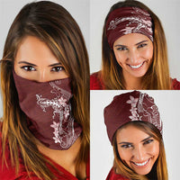 Oxblood Hawaii Neck Gaiter Hammerhead Shark Tattoo Curve Polynesian - Polynesian Pride