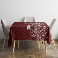 Oxblood Hawaii Tablecloth Hammerhead Shark Tattoo Curve Polynesian - Polynesian Pride