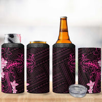 Pink Hawaii 4 in 1 Can Cooler Tumbler Hammerhead Shark Tattoo Curve Polynesian - Polynesian Pride