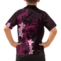 Pink Hawaii Family Matching Puletasi and Hawaiian Shirt Hammerhead Shark Tattoo Curve Polynesian - Polynesian Pride