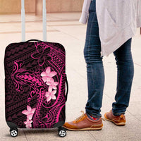 Pink Hawaii Luggage Cover Hammerhead Shark Tattoo Curve Polynesian - Polynesian Pride