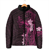 Pink Hawaii Padded Jacket Hammerhead Shark Tattoo Curve Polynesian - Polynesian Pride
