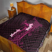 Pink Hawaii Quilt Hammerhead Shark Tattoo Curve Polynesian - Polynesian Pride