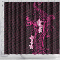 Pink Hawaii Shower Curtain Hammerhead Shark Tattoo Curve Polynesian - Polynesian Pride