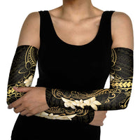 Black and Gold Hawaii Arm Sleeves Hammerhead Shark Tattoo Curve Polynesian - Polynesian Pride