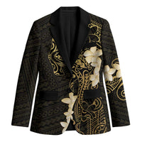 Black and Gold Hawaii Blazer Hammerhead Shark Tattoo Curve Polynesian - Polynesian Pride