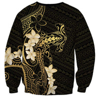 Black and Gold Hawaii Sweatshirt Hammerhead Shark Tattoo Curve Polynesian - Polynesian Pride