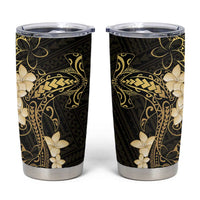 Black and Gold Hawaii Tumbler Cup Hammerhead Shark Tattoo Curve Polynesian - Polynesian Pride