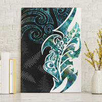 Proud Aotearoa Canvas Wall Art Maori Silver Fern Mix Paua Shell Pattern