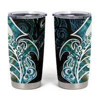 Proud Aotearoa Tumbler Cup Maori Silver Fern Mix Paua Shell Pattern