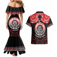 Aotearoa Toitu Te Tiriti Couples Matching Mermaid Dress and Hawaiian Shirt Haka Tiki Honour The Treaty