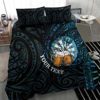 Personalized New Zealand Darts Beer Bedding Set Paua Shell Aotearoa Maori Tattoo - Polynesian Pride