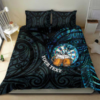 Personalized New Zealand Darts Beer Bedding Set Paua Shell Aotearoa Maori Tattoo - Polynesian Pride
