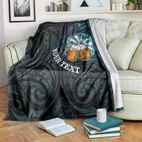 Personalized New Zealand Darts Beer Blanket Paua Shell Aotearoa Maori Tattoo - Polynesian Pride