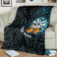 Personalized New Zealand Darts Beer Blanket Paua Shell Aotearoa Maori Tattoo - Polynesian Pride