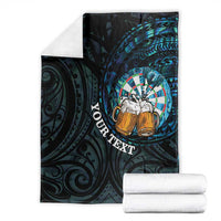 Personalized New Zealand Darts Beer Blanket Paua Shell Aotearoa Maori Tattoo - Polynesian Pride