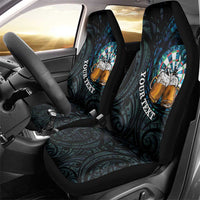 Personalized New Zealand Darts Beer Car Seat Cover Paua Shell Aotearoa Maori Tattoo - Polynesian Pride