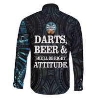 Personalized New Zealand Darts Beer Family Matching Mermaid Dress and Hawaiian Shirt Paua Shell Aotearoa Maori Tattoo - Polynesian Pride