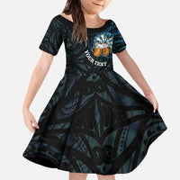 Personalized New Zealand Darts Beer Family Matching Off Shoulder Maxi Dress and Hawaiian Shirt Paua Shell Aotearoa Maori Tattoo - Polynesian Pride